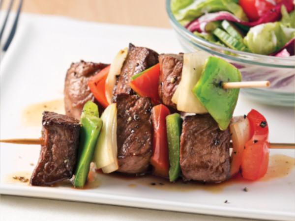 Two beef skewers